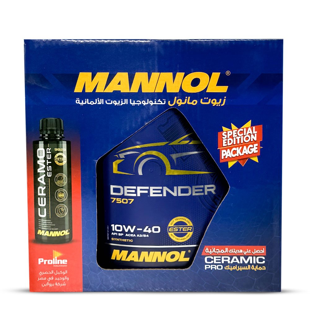 زيت محرك بنزين Defender (10w-40) - مانول 4 لتر + هدية